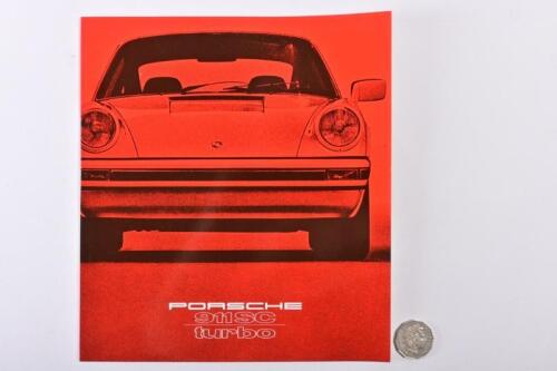 1979 PORSCHE: 911SC turbo prestige brochure.