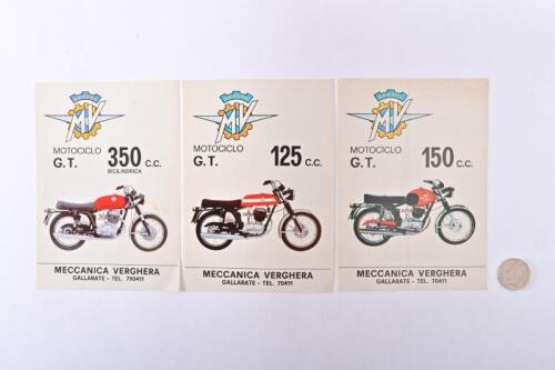 MV AGUSTA: Three small sales sheets 125 GT, 150 GT & 350 GT.