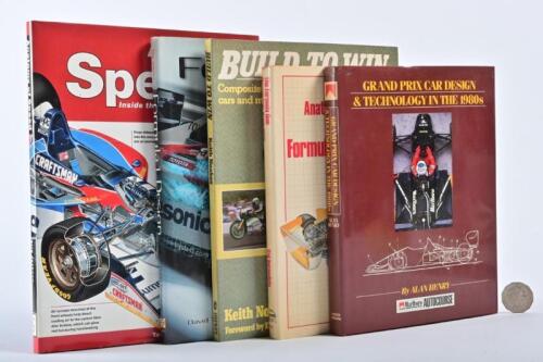 FORMULA 1/ DESIGN & TECHNOLOGY: Five books discussing the science, design and technology behind formula 1 racing cars.