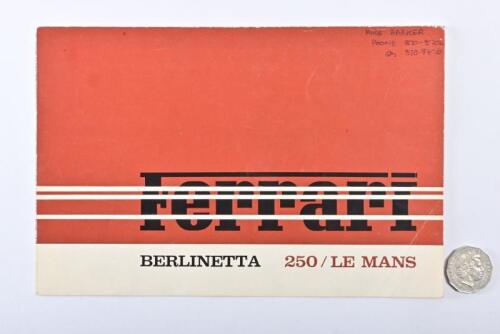 CIRCA 1963 FERRARI: Berlinetta 250 Le Mans brochure.