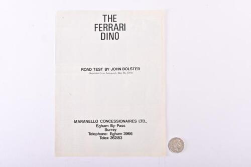 1971 FERRARI: Dino 246 GT: road test reprint
