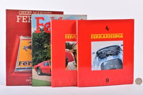 FERRARI/FERRARISSIMA: Four hardback books, Ferrarissima #8 & #11 included.
