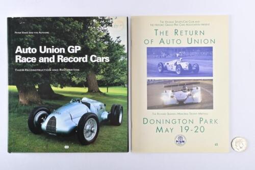 AUTO UNION/GP: Two Auto Union books, "Auto Union GP Race and Record Cars" by Vann et al, and Return to Donnington.