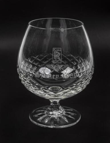 ROLLS ROYCE: Galway Crystal brandy glass, in presentation box.