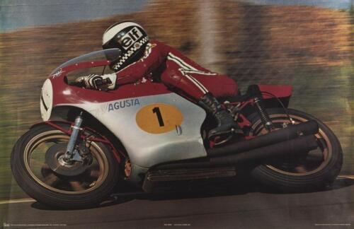 PHIL READ: A large circa 1975 poster featuring Phil Read on MV Agusta, printed in England