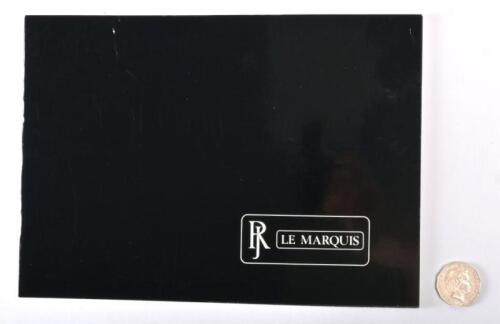 BROCHURE: Circa 1987 Jankel Le Marquis brochure. Rolls, Bentley, Mercedes, Ferrari, Jaguar.