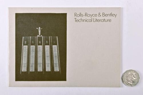 ROLLS-ROYCE: 1979/80 Rolls Royce and Bentley Technical Literature booklet.