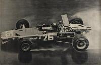FERRARI: An original Ferrari poster featuring Ferrari F1 with Jacky Ickx at Rouen GP Frankreich 1968,