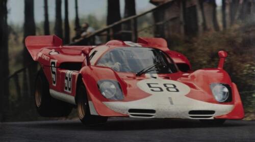 FERRARI: An original poster of Mike Parkes in Ferrari 512S at N&uuml;rburgring 1970.