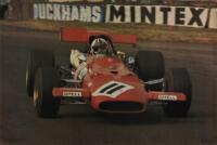 CHRIS AMON: An original poster featuring Chris Amon driving Ferrari V12 at the Silverstone British Grand Prix 1969
