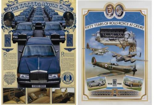 ROLLS-ROYCE: Two modern commemorative posters, 59.5cm high x 42cm wide.