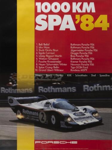 PORSCHE: A large Porsche factory produced "1000km SPA `84" poster, numbered 9/84