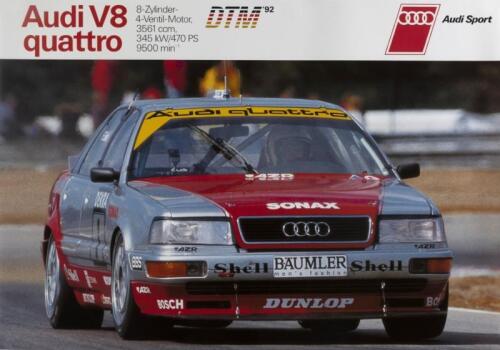 AUDI: A small promotional poster featuring circa 1992 racing Audi V8 quattro