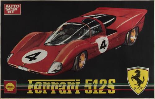FERRARI: An original 1969 double sided poster produced by Autospin of the Ferrari 512S