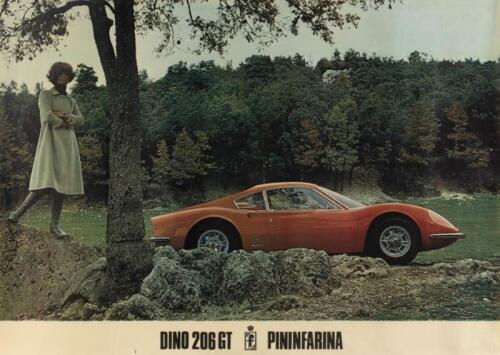 FERRARI: An original 206 Dino Pininfarina poster