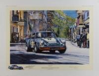 GIJS VAN LENNEP: A limited edition print (400/500) by Nicholas Watts titled "The Final Targa", signed in pencil by Gijs van Lennep and the artist