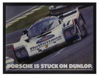 PORSCHE: An original circa 1987 Dunlop poster promoting the PORSCHE 956 Le Mans victories on their tyres, 1981/82/83/84/85/86 and 87