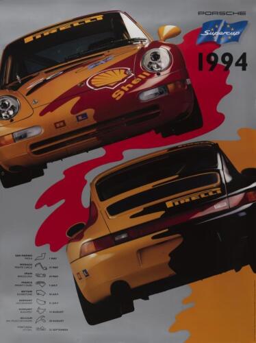 PORSCHE: A large Porsche factory produced "Porsche Supercup 1994" poster