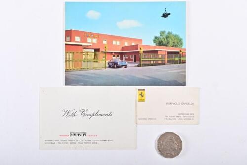 FERRARI: Three factory issued cards.