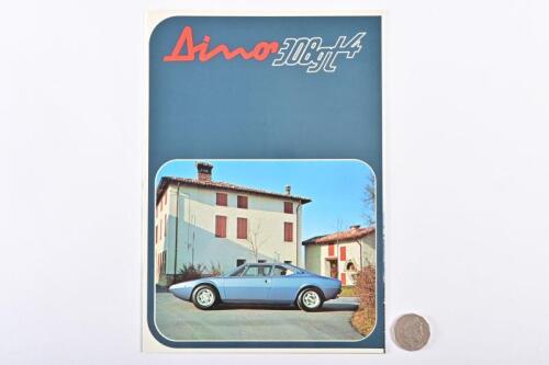FERRARI: 1974 Dino 308 GT4 glossy fold out brochure.
