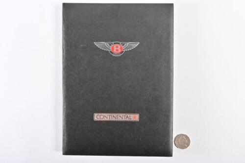 BENTLEY: A 1991 Bentley Continental R prestige hardback introductory press kit. Plush.