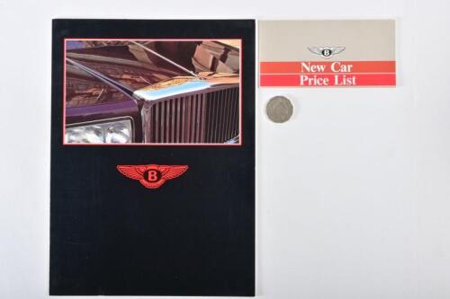 CIRCA 1986 BENTLEY: full range glossy brochure, includes New Car Price List