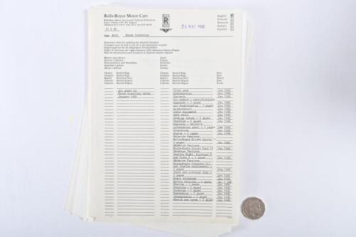ROLLS-ROYCE/BENTLEY: 1990 sales directory, hole punched for sales folder, a dealer only item