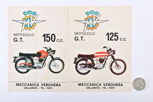 MV AGUSTA: 2 small sales sheets 125 GT & 150 GT