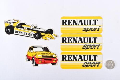 RENAULT/RACING: Five vinyl stickers, Renault Sport
