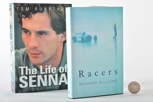SENNA: Two hardback books on the life and death of Ayrton Senna, the Williams text is signed by the author.