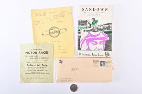 LIGHT CAR CLUB/FORMULA FORD: A collection of racing documentation circa 1960's