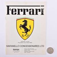 FERRARI: A circa 1976 Ferrari dealer issued guide to production cars since 1959.