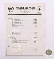 FERRARI: 1969 W.H.Lowe: Ferrari & Lancia b&w folder