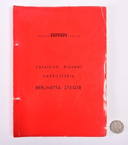 FERRARI: Body parts catalogue, 275/GTB circa 1965.