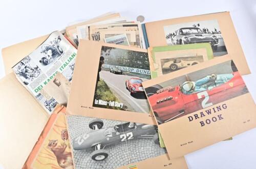 ARCHIVE/SCRAPBOOKS: A huge collection of magazine and newspaper cuttings from the 1950's through 1980's, lots of FERRARI