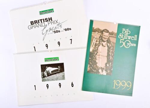 STILLWELL/MOTOR SPORT: Three calendars depicting racing cars from the 1950's and '60's