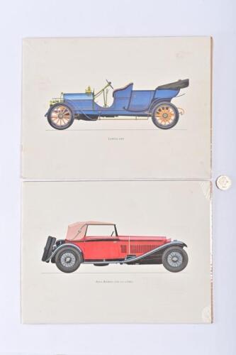 LANCIA/ALFA ROMEO: Two large art prints on heavy stock paper, sealed
