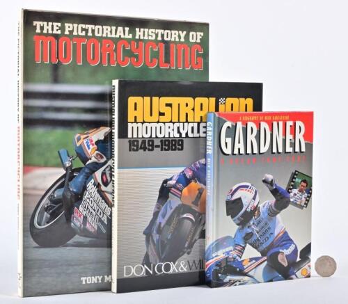 MOTOGP/GARDNER: Three hardback books on motorcycle racing and a biography of Wayne Gardner