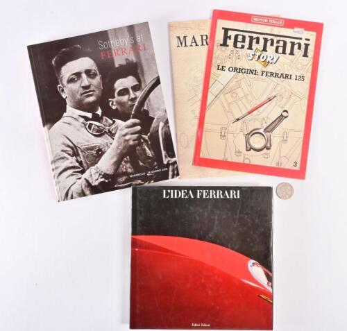 FERRARI: Four Ferrari related books including "L'Idea Ferrari" and a "Sotheby's at Ferrari" catalogue