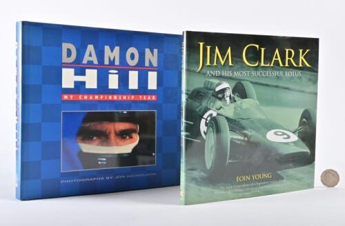 CLARK/HILL: Two hardcover books on Jim Clark and a signed Damon Hill edition
