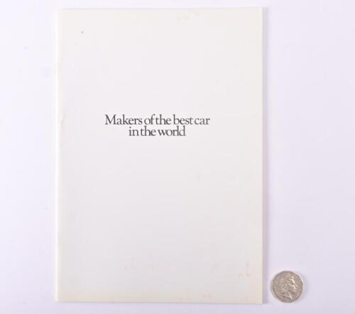 ROLLS-ROYCE: 1982 Rolls Royce corporate brochure, Makers of the best car in the world.