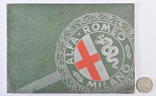 ALFA ROMEO: An original 1934 Alfa Romeo 6C. 2300 Gran Turismo sales brochure with four b&w plates in pocket which includes the Castagna Cabriolet Royal
