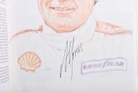 GRAND PRIX: A "Grand Prix Adelaide" display including programme and a book signed by 10 GP personalities, including Fangio, Moss, Prost, Senna, Jones and more. - 12