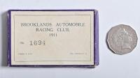 BROOKLANDS: A set of 1911 Brooklands Automobile Racing Club (BARC) lapel badges by Dobson & Sons, set number 1694, in original box - 2
