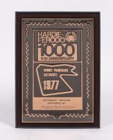 BATHURST: A Biante replica Winners Plaque of the "1977 Mount Panorama Bathurst" , outright winner entered by Moffat Ford Dealers