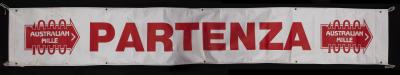 MILLE 1000: A very large double sided vinyl starting banner "PARTENZA" for Australian Mille 1000, approx 4m wide