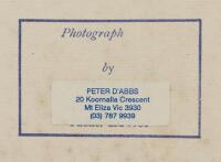 ELFIN: An original photograph of Garrie Cooper in this Elfin MR8 at Sandown on 20th February 1977 by Peter D'Abbs, framed. - 2