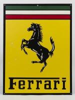 FERRARI: An original 1970s/1980s metal Ferrari showroom display sign with prancing horse, 60cm high x 45cm wide