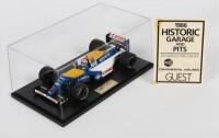 FORMULA 1: A 1:20 scale Tamiya Collector`s Club 1986 Williams Renault FW14B F1 car #5 model with Nigel Mansell signed pass