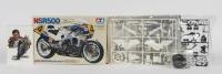 WAYNE GARDNER HONDA: A 1:12 scale Tamiya Honda NSR500 #4 Grand Prix racer model kit, this motorcycle was ridden by Wayne Gardner, hand signed box by Wayne Gardner, includes a postcard